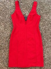 Paper Doll red deep v neck dress