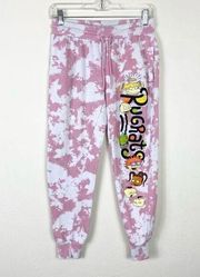 Nickelodeon Rugrats Y2k Style Pink & White Graphic Tie Dye Sweatpant Joggers