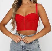 White Fox Red Corset Top