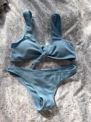 SheIn Blue Ribbed Bikini