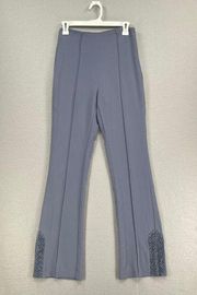 Cinq a Sept Kayden Pants Womens 4 Slate Blue Beaded Flare Leg Chic Dressy Formal