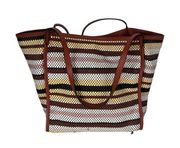 Rebecca Minkoff Multicolor Perforated Stripe Tote Bag