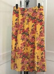 Mlle gabrielle size large yellow cottage granny floral lined skirt