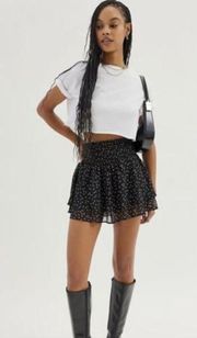 NWOT Urban Outfitters Ciara Flowy Printed Skort in Black