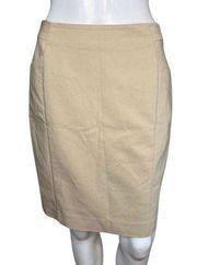 H&M Skirt Womens 8 Tan Pencil Straight Skirt Mini Career Work Neutral Minimalist