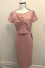 Sheath Bow Front Illusion Dress NWT