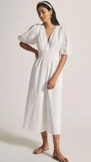 NEW Hutch Anthropologie Smocked-Waist Eyelet Lace Jumpsuit White Large L NWT