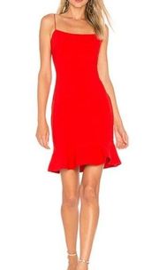 LIKELY Banks Flounce Hem Slip Dress in RED sz 4