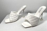 QUILTED BY CAPE ROBIN CLEAR HEELS SHOE SZ 9
