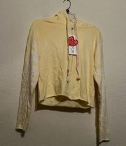 Wildfox Yellow Lemon Crop Hoodie XS Broken Dreams New NWT