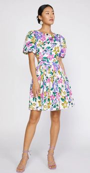 NWT Floral Puff Sleeve Dress with Cut Out