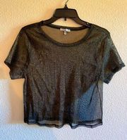 Charlotte Russe Sheer Metallic Crop Top