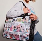 Disney Mickey Minnie Mouse Comic Strip Zipper Tote Travel Overnight Large Bag