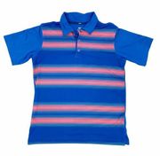 Slazenger Golf Women's Short Sleeve Golf Polo Top Blue & Pink Stripes Size Large