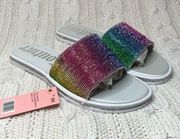 Juicy Couture Yummy Slide Sandal in Rainbow Beaded - NWOB