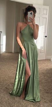 Sage Green Satin Formal Dress | NWOT