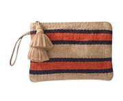 NWT, J. Jill Burlap Striped Clutch