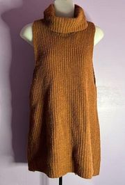 Free People Brown Cowl Neck Sleeveless Sweater Size Small