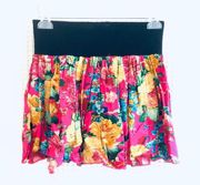 Forever 21 Tropical floral print Hawaiian mini skirt L