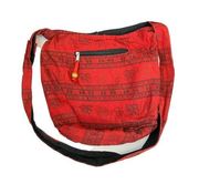 Tribe Azure Red Tribal Print Crossbody Bag