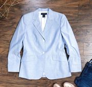 Brooks Brothers • pinpoint summer blazer pale blue oxford 100% cotton two button