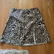 Princess Polly Leopard Satin mini skirt