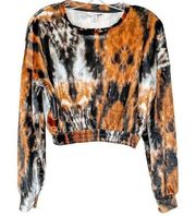 Topshop  Cropped Velour Sweatshirt Top, NWT, Size 4, MSRP $68