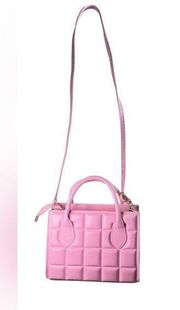 Bubblegum Barbie Pink New Quilted Square Mini Bag Purse Long Strap Minor Defects