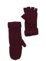 NWT  New York Solid Bow Pop Top Gloves Burgundy