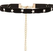 5/$25 Revolve Ettika Star Choker Necklace in Black/Gold