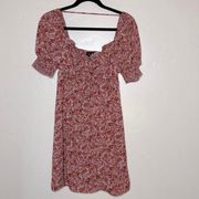 Trixxi Mauve Floral Print Smocked Dress