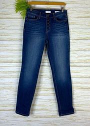 Jessica Simpson Exposed Buttonfly Midrise Rolled Cuff Jeans