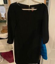 Vince Camuto Women's Black 3/4 Sleeve Zip On The Back Sheath Mini Dress! Size 10