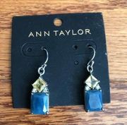 ANN TAYLOR Topaz Rhinestone Cubic Zirconia  Blue Yellow Earrings