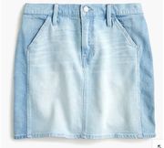 J.Crew  Two Tone Denim Mini Skirt Light Wash Size 4