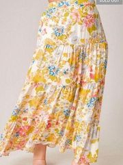 La Rochelle Bellingham Tiered Maxi Skirt Curve