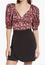 NWT Vero Moda Elly Floral Print Crop Blouse, Size M New w/Tag