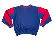 Vintage Pro Spirit Color Block Blue Red Crewneck Sweater