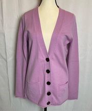 Diane Von Furstenberg Castelo Purple Cashmere Blend Long Cardigan Size Medium