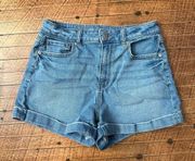 American Eagle  cuffed distressed denim sz 4 mom shorts