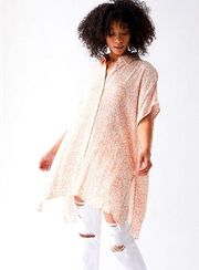 Lost+Wander Shirt Dress in Nude & White.