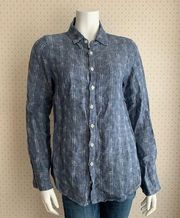 CP Shades x Free People Blue Chambray Linen Button Down Shirt sz XS PW12