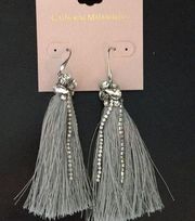 Catherine Malandrino Silver Crystals& Tassels earr