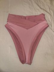 Pink High Waisted Bikini Bottoms