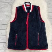 Tommy Hilfiger Navy Faux Fur Vest size medium