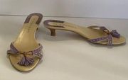 Burberry purple tassel sandals shoes 36.5 6.5 Italy RARE HTF