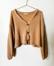 fuzzy cropped cardigan