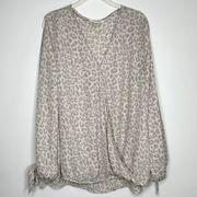 Krazy Kat Leopard Wrap Blouse‎ Size 2X