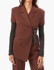 WEWOREWHAT Rib-sleeve Belted Blazer Size Small New with Tags