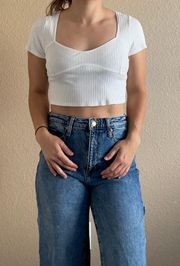 White  Crop Top